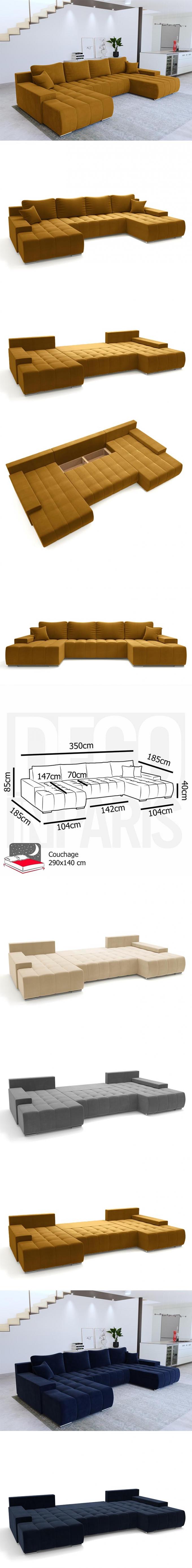Cara furniture 2024 the latest design luxury living room sofa velvet fabric U-shaped sofa storage convertible sofa 1