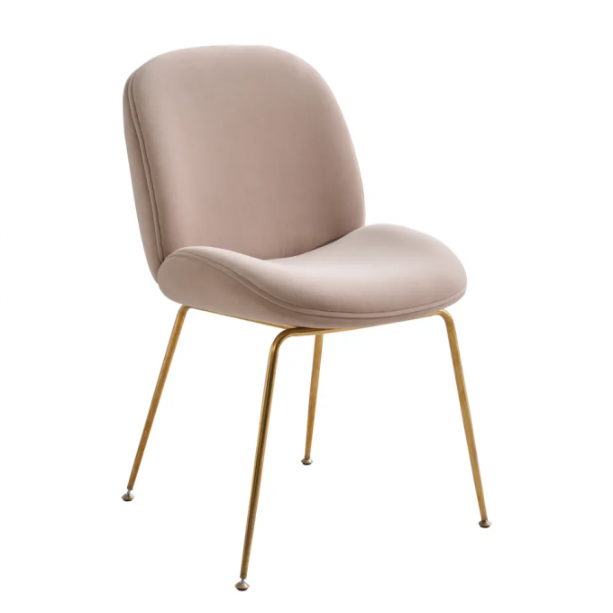 Home Velvet Upholstered Dining Chair Practical With Metal Frame 3