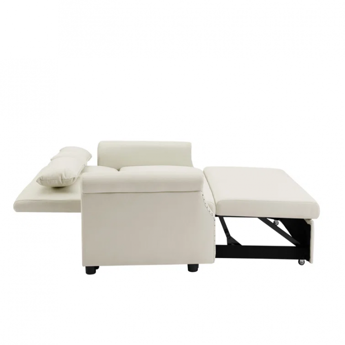 BSCI-FSC factory new Beige Fabric lhand tufted hand-applied nailhead oveseat living room sofa bed sets 4