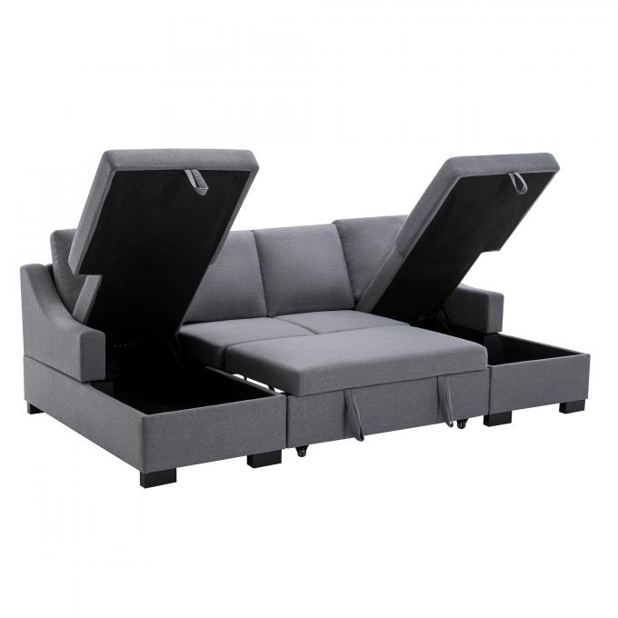 Cara Furniture Big U-shaped double chaise with Storage sofa beds Popular style sleeper sofas Living room sofa bed 5