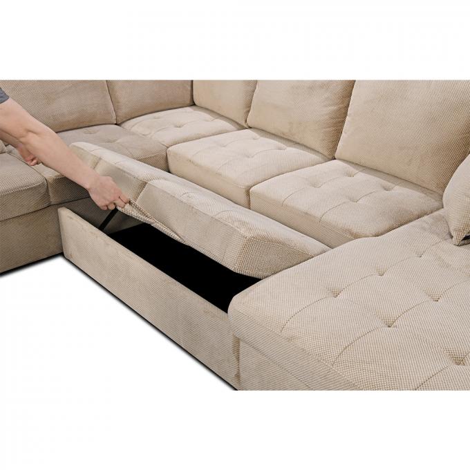 Best Selling Trustworthy Corner Foldable breathable beige fabric 2 loveseat extendable bed Sleeper Sectional Sofa Bed 5