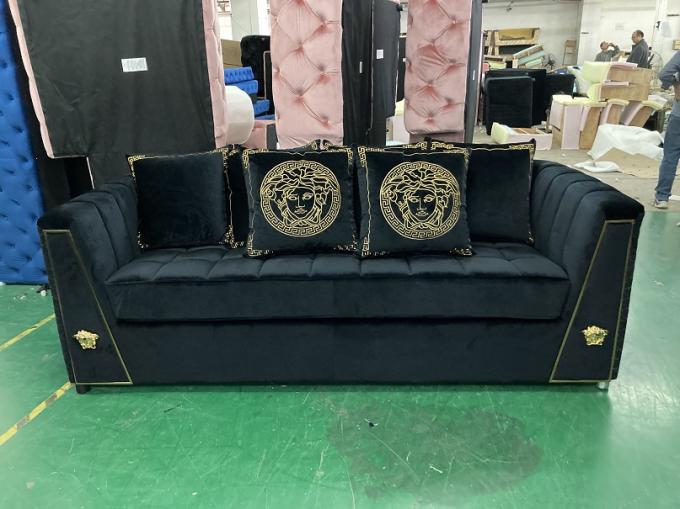 14 years factory direct supply Competitive price modern design luxury furniture sofa velvet fabric sets couch living 1