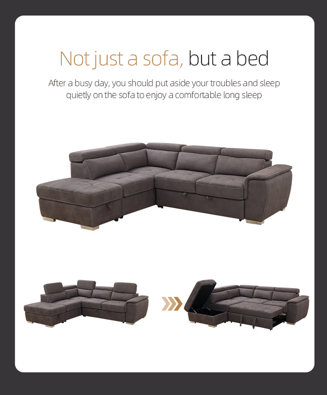 OEM/ODM Hot selling Design fabric and with stainless steel leg Living Room sleeper Sofa Set L Shaped corner sofa 2