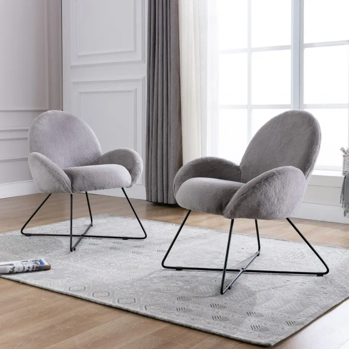 Practical Antiwear Velvet Dinning Room Chairs , Anti Scratch One Seater Sofa Chair 0