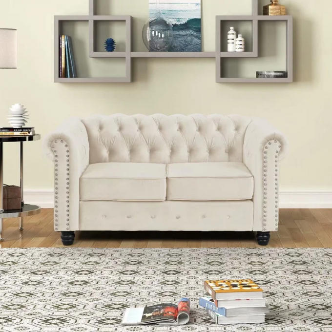 Top grade customize Recreation Entertainment alternative colors dual-purpose beige velvet 3+2Living Room sofa Set 4