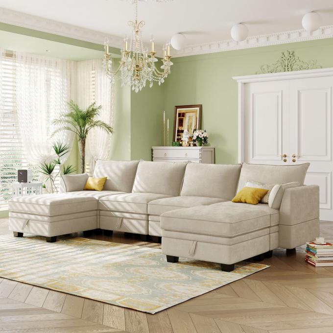 Multifunctional Contemporary Modular Sofa Bed Extendable Breathable 1
