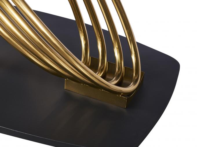 ODM OEM Luxury Modern Dining Table Set Ceramic Chrome Gold Silver 2