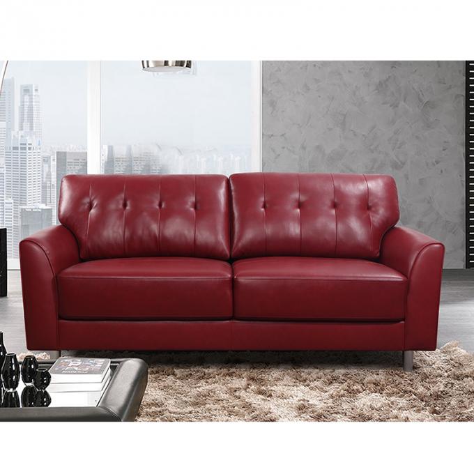 Simple Elegance Bright Red Leather Sofa Lounge Standard Furniture Party Living Room Sofa for Single/Double Person 1