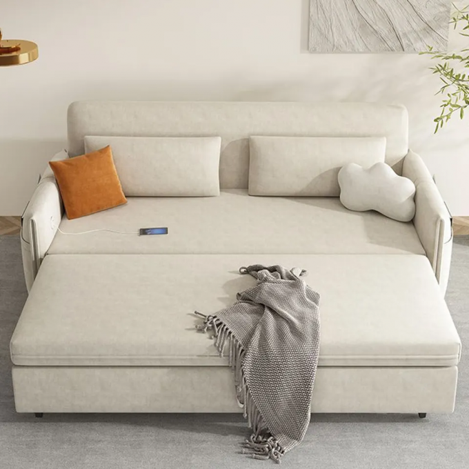 Foldable Upholstered Sofa Set Strong Wood Frame 1