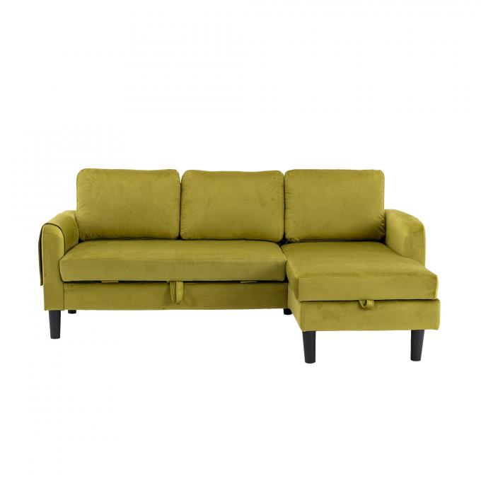 Cara Furniture Limited metal leg 2s+Chaise Olive phone pocket Reversible Sectional Sleeper Sofa with Storage 1
