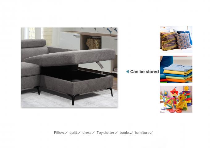 Foldable Breathable Fabric Corner Couches , Wear Resistant Sofa L Shape Fabric 9