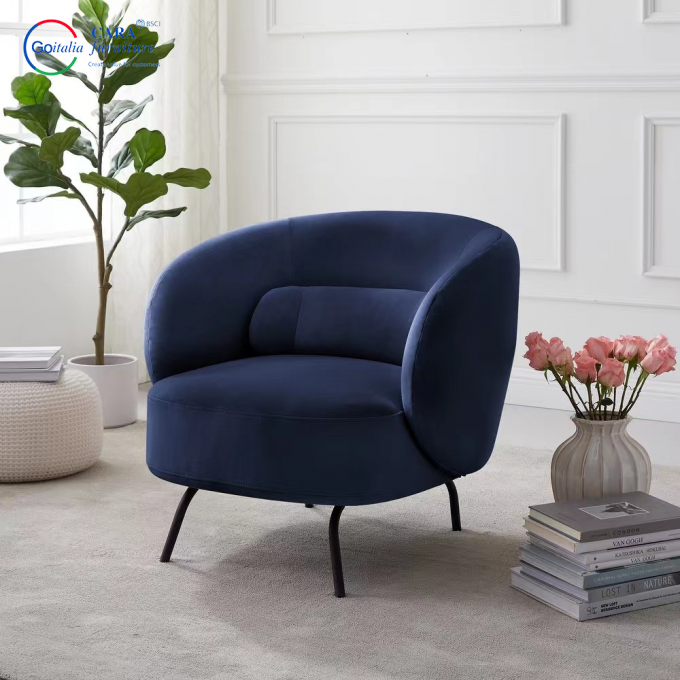 Newly Arrived Apartment Hotel Fluffy White Living Room Chair Elastic Nordic Modern Single White Sofa 7