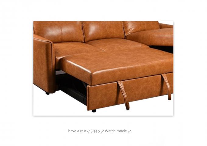 Extendable Modern Leather Sofa Anti Scratch Multiscene Wear Resistant 9