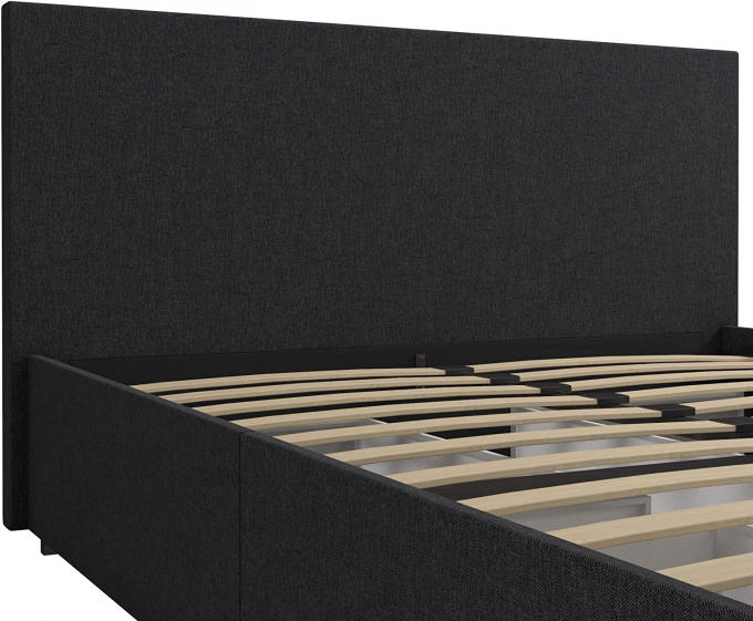 Anti Scratch Fabric Ottoman Bed , Nontoxic Queen Upholstered Bed With Storage 2