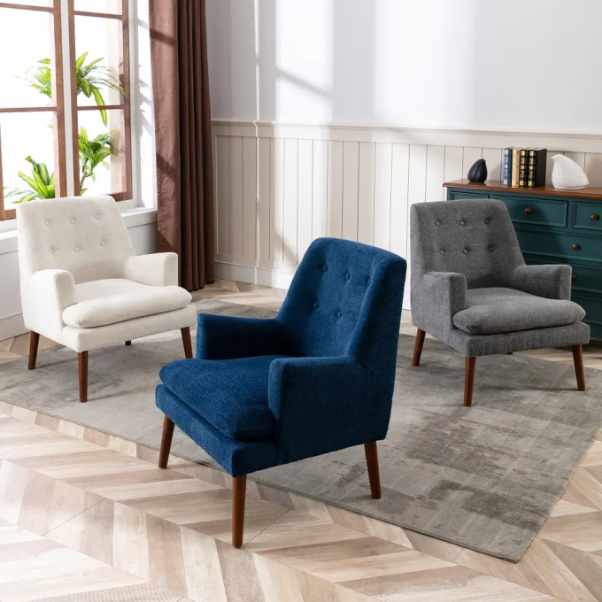 Antiwear Durable Modern Single Seater Chair Anti Scratch Fabric Material 4