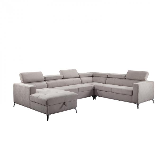 Factory price Europe modern style U shape Luxury beige color sofa home furniture sectional sofa for living room 5