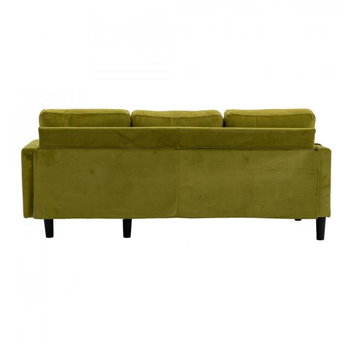 Cara Furniture Limited metal leg 2s+Chaise Olive phone pocket Reversible Sectional Sleeper Sofa with Storage 2