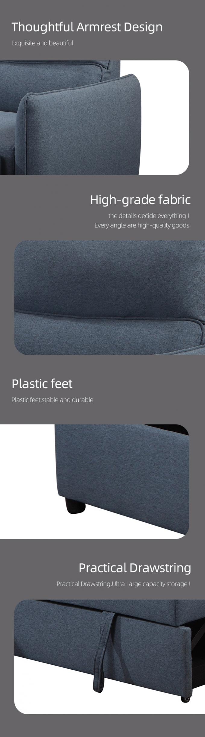 Modern design home funiture L shape living room sofa office chaise sofa bed with storage box 1