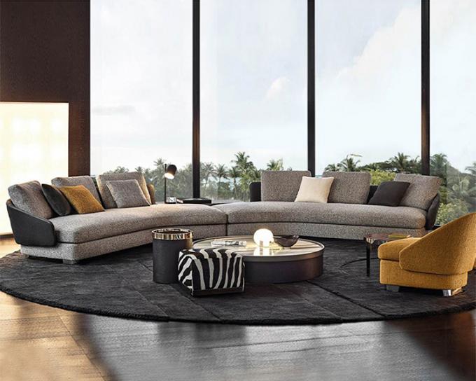Modern furniture luxury grey linen fabric living room sofa with adjustable headrest combination sofa cover sofa bed 4