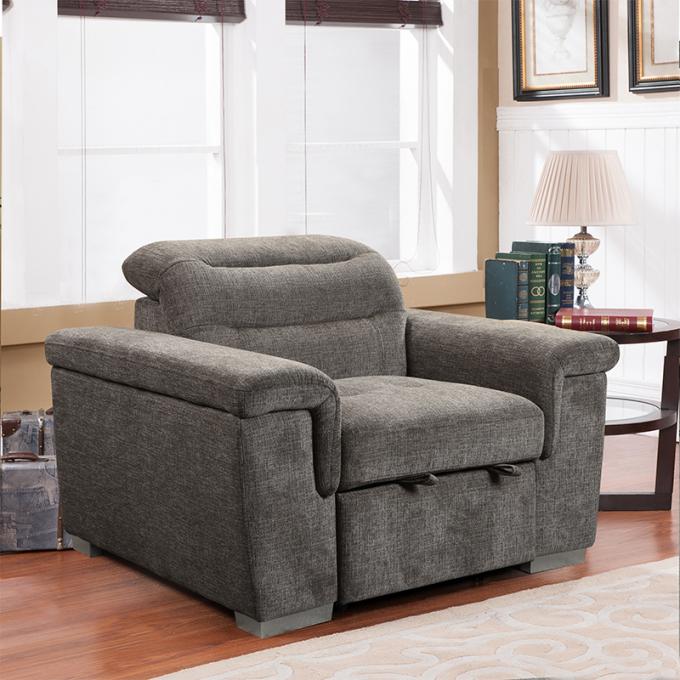 Headrest Adjustable Grey noon break office Convertible chair with pull out bed single sofa chair Foam Lounge Chair 1