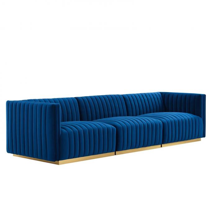 Cara furniture factory direct salsofa set module 3 seater sofas luxury velvet fabric upholstered Living room 3