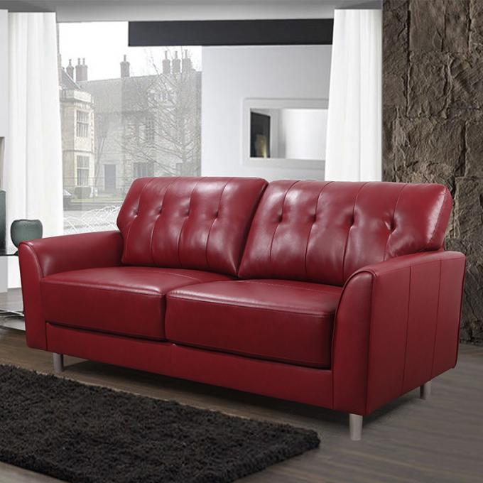 Simple Elegance Bright Red Leather Sofa Lounge Standard Furniture Party Living Room Sofa for Single/Double Person 2