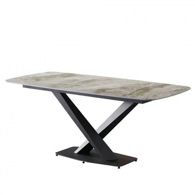 Modern Marble Top Frosted metal Leg Frame Design Living room Furniture Dinning Table 3