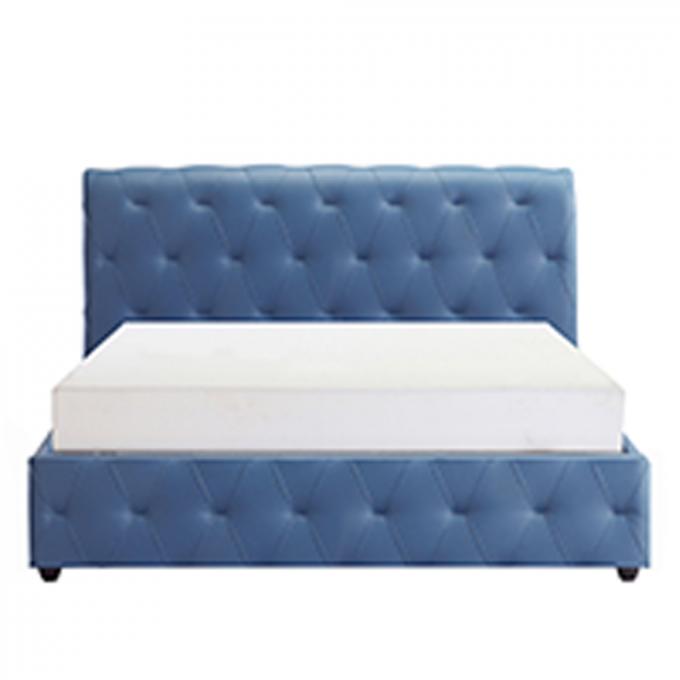 Full Size Ottoman Storage Bed Multi Function Blue White Color 2