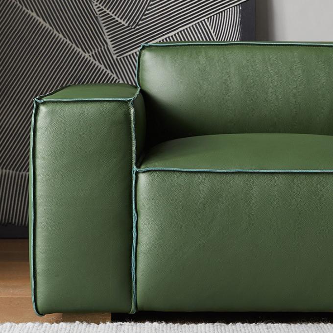 Customized Living Room Sofa Set High Density Foam Leather Sofa For Apartment Hotel 2
