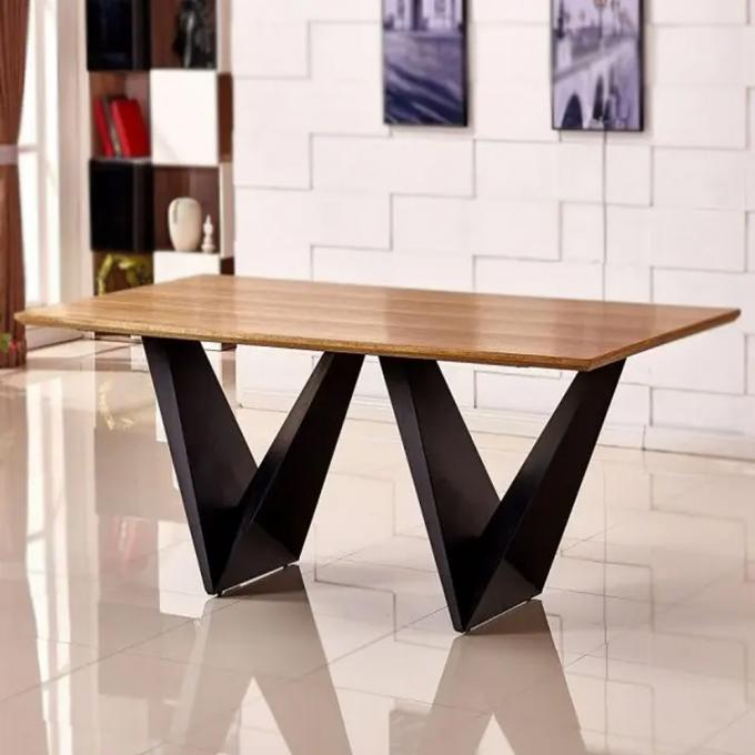 High-quality Modern Metal Frame Living room Furniture Solid Wood Design Dining Table sets 0