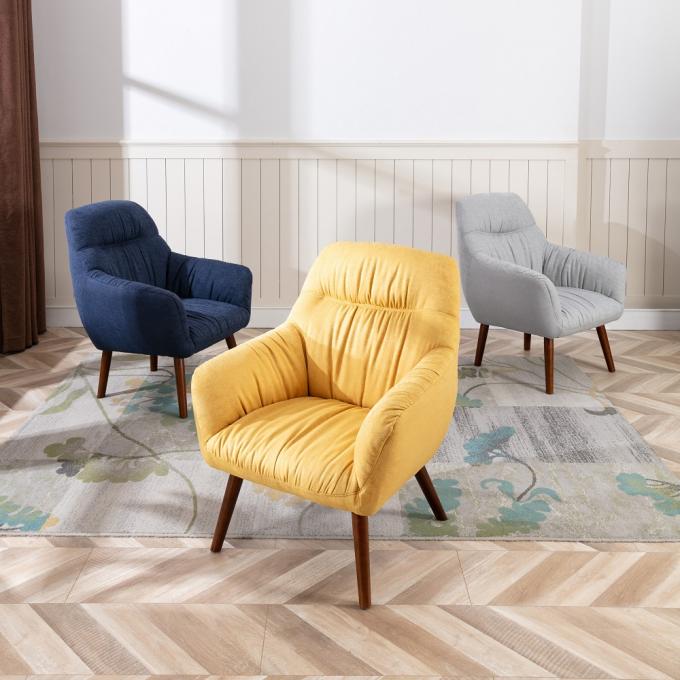China Furniture Wholesale Price Wood Frames Armchair Modern Fabric Leisure Chair Solid Wood Legs Accent Chair Furniture 1