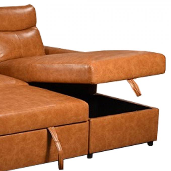 Extendable Modern Leather Sofa Anti Scratch Multiscene Wear Resistant 7