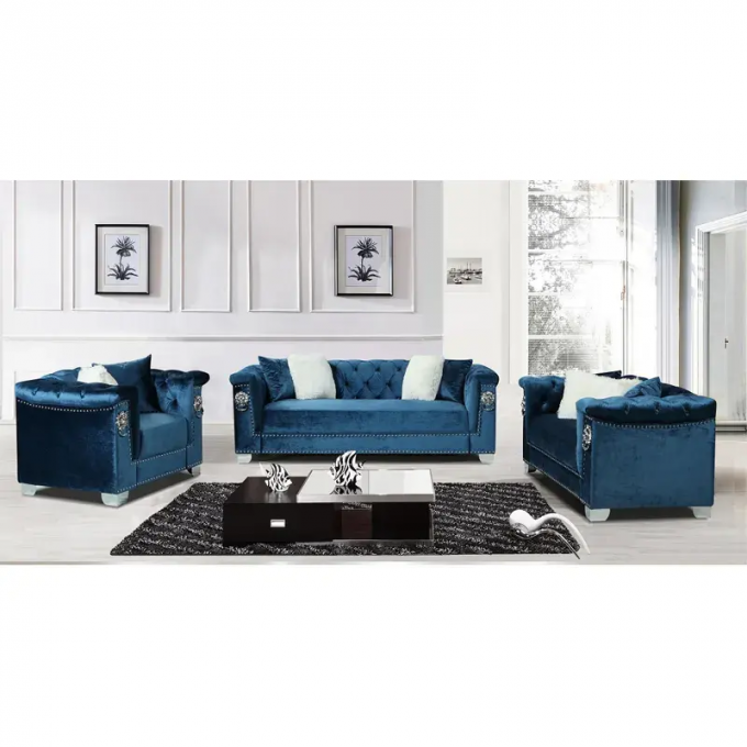 Multiscene Velvet Fabric Sofa Set For Living Room Durable Nontoxic 5