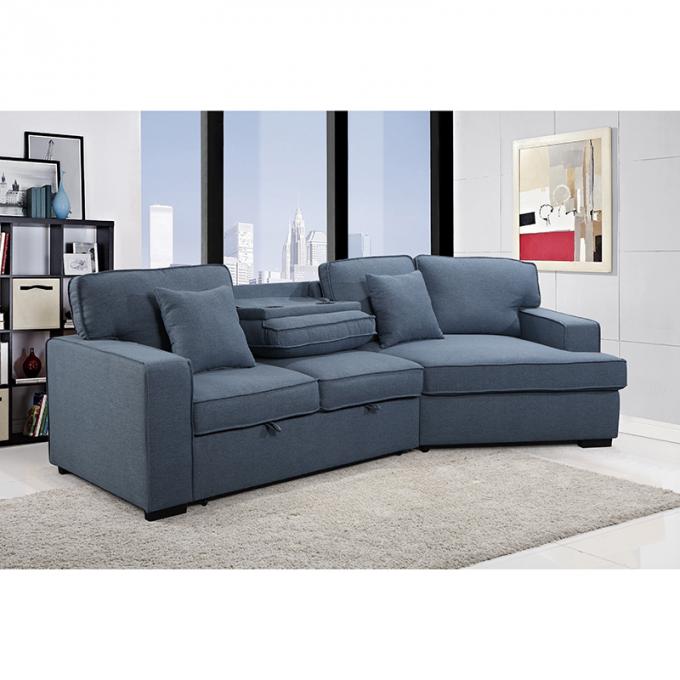 European Style Modern Corner Sofa Bed With Tea Table Contemporary 1