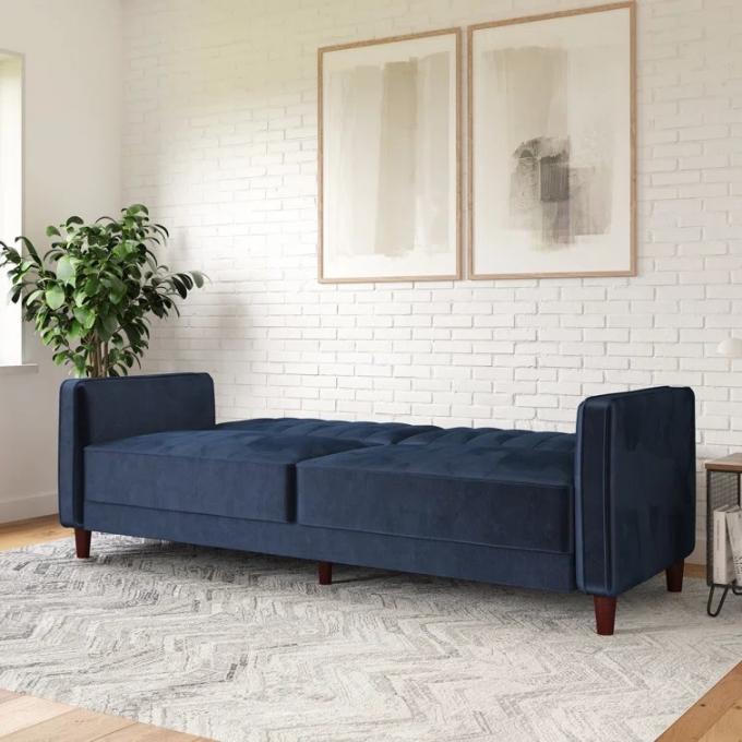 Express Services Minimalist loveseat 2seater Reversible hand-assembled blue couches recliner sofa bed set 2