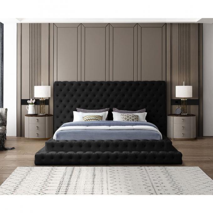 Cara Furniture Factory direct wholesale eucalyptus frame velvet fabric can be customized hotel beds 0