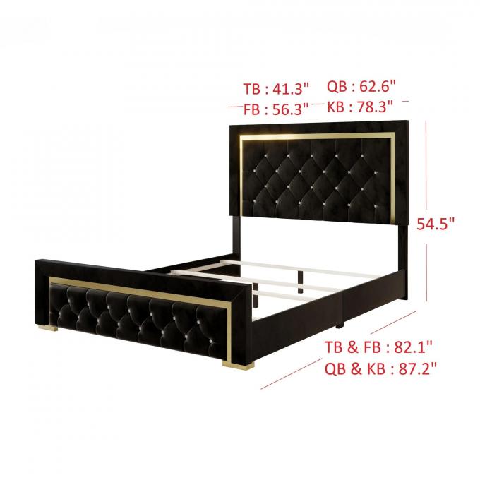 Wholesales price Europe style Panel Bed headboard king size bed frame upholstered bed for Bedroom Hotel and Apartment 3