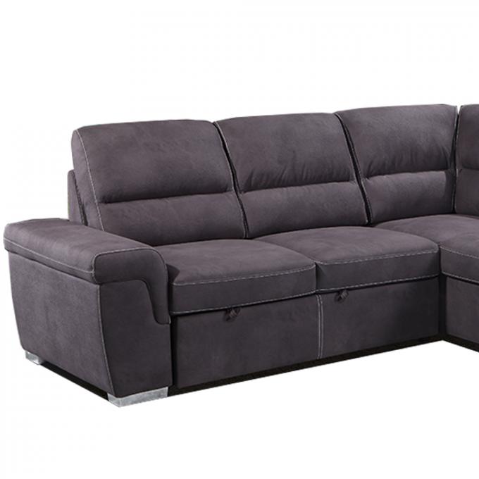 L Shape Luxury Fabric Corner Sofa Set Anti Abrasion Multipurpose 5