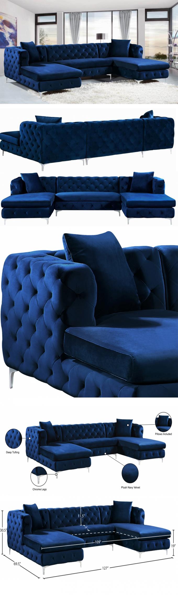 OEM/ODM Furniture Manufacturer Direct Sales luxury velvet custom fabric corner sofa Eucalyptus frame living room sofa 1