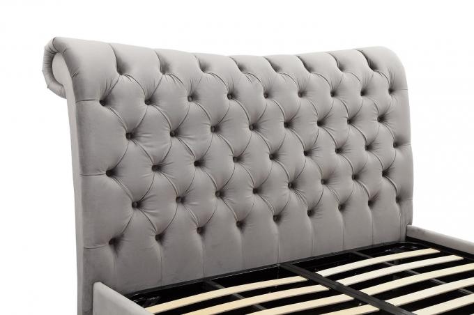 12204 GOITALIAbed frame wooden padded bed frame queen size full size fabric upholstered queen bed set king double BED 5