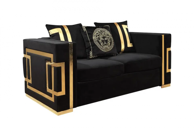 2018 ODM Black Gold Home Furniture Sofas Anti Abrasion Fabric Material 6