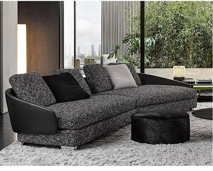 Modern furniture luxury grey linen fabric living room sofa with adjustable headrest combination sofa cover sofa bed 2