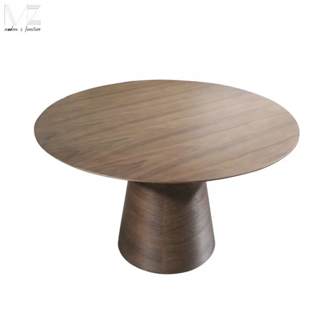 Wooden Round Luxury Modern Dining Table Set Durable Multipurpose 2