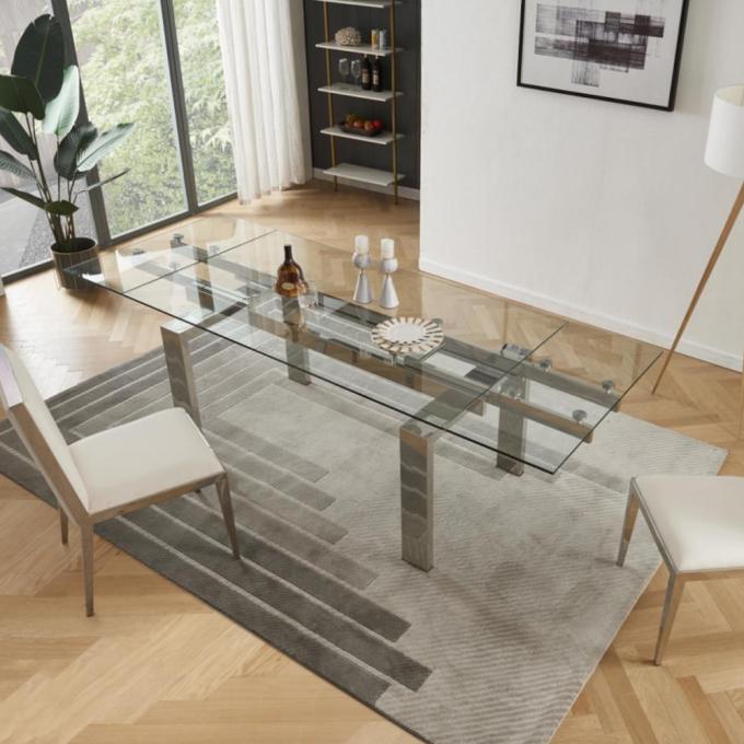 Fashion Living room Furniture Western Style Tempered Glass Dinning Table Sets 1