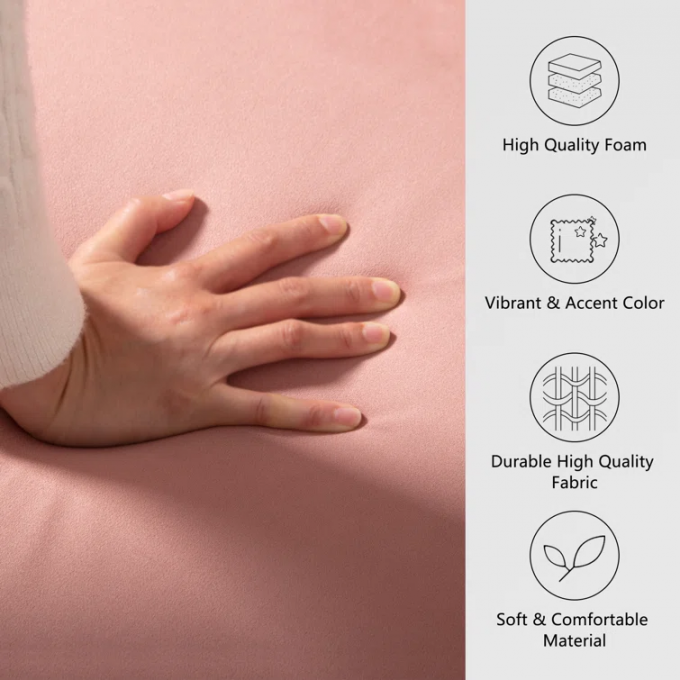 Top grade phone storageRetractable pocket fabric sofa pink girl small house sofa bed for living room 3