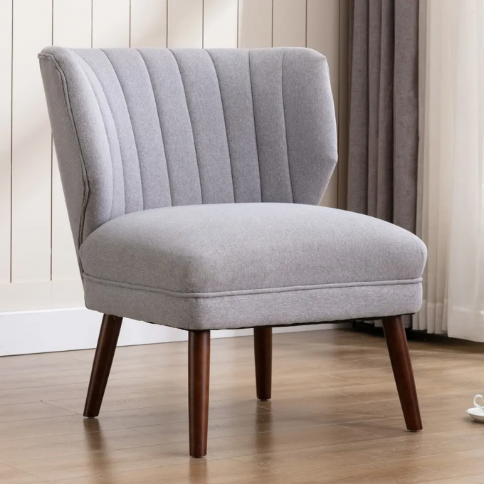 Nontoxic Velvet Modern Single Seater Chair Breathable For Dining Room 0