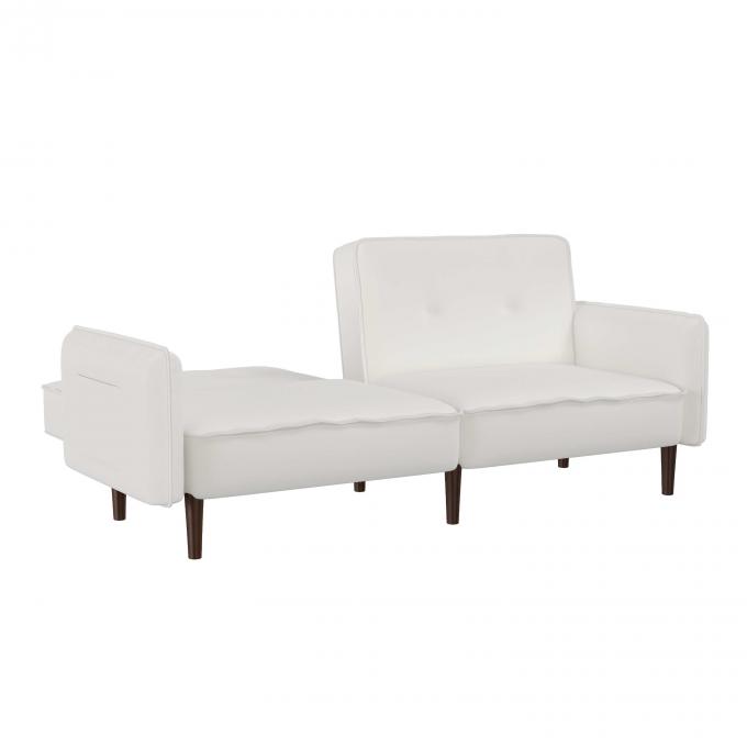 white Loveseat Sofa Convertible leg rest linen Couches Pillows 3seater sofa bed for living room 2