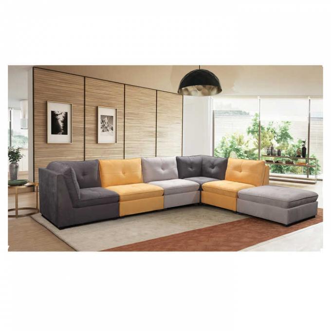 Breathable Velvet Combination Modern Corner L Shape Luxury Sectional Sofa For Living Room 2