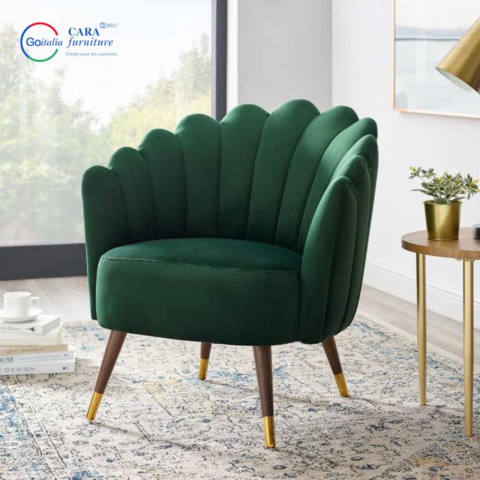 Hotel Furniture Nordic Style Green Fabric Luxury Chair For Living Room 6