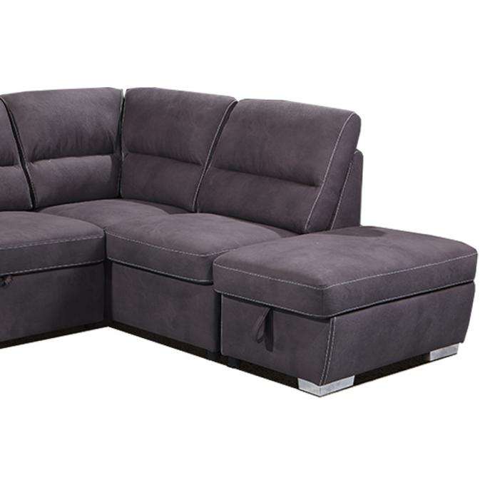 L Shape Luxury Fabric Corner Sofa Set Anti Abrasion Multipurpose 6